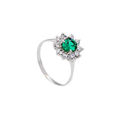 18 Karat Gold - 750 Zirkonia Ring mit grünen Stein - 158115